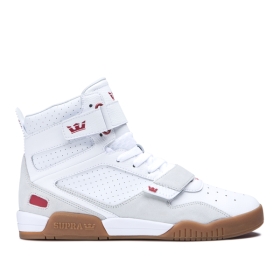 Womens Supra High Top Shoes BREAKER White/Rose/gum | AU-56306